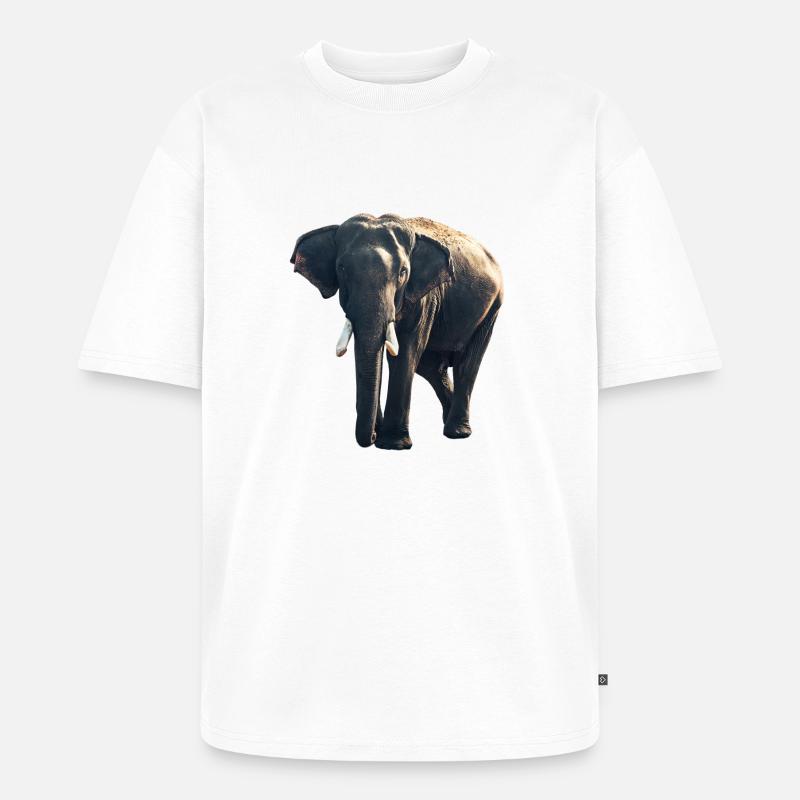 Elefant Tier - Unisex Premium Oversized Bio T-Shirt - Weiß