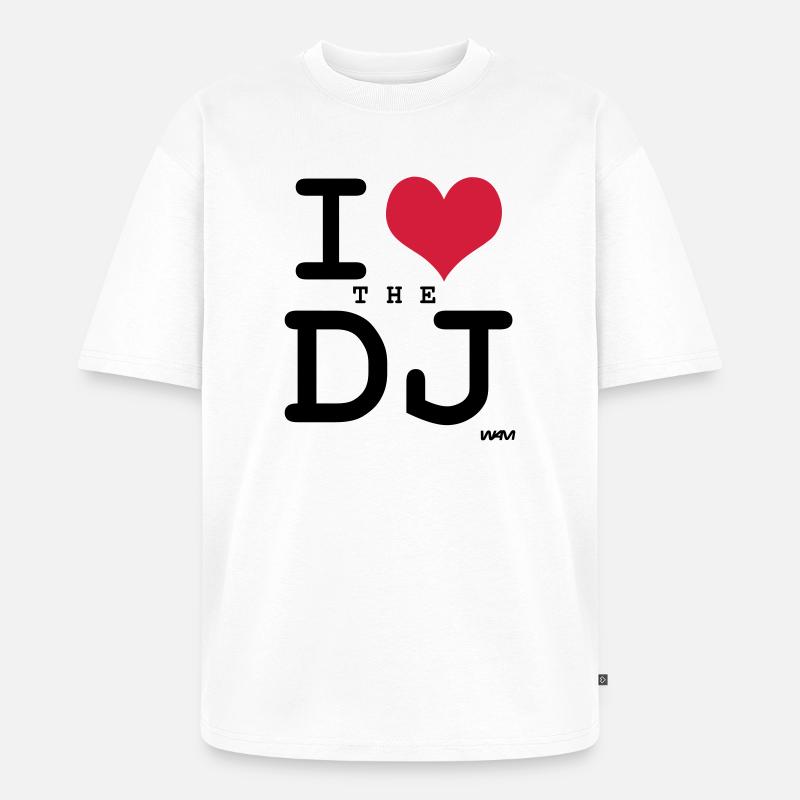 j'aime le dj par wam - T-shirt Premium bio oversize Unisexe - blanc