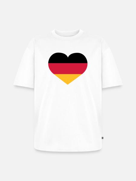 Deutschland Herz | Herz | Heart - Unisex Premium Oversized Organic T-Shirt - white