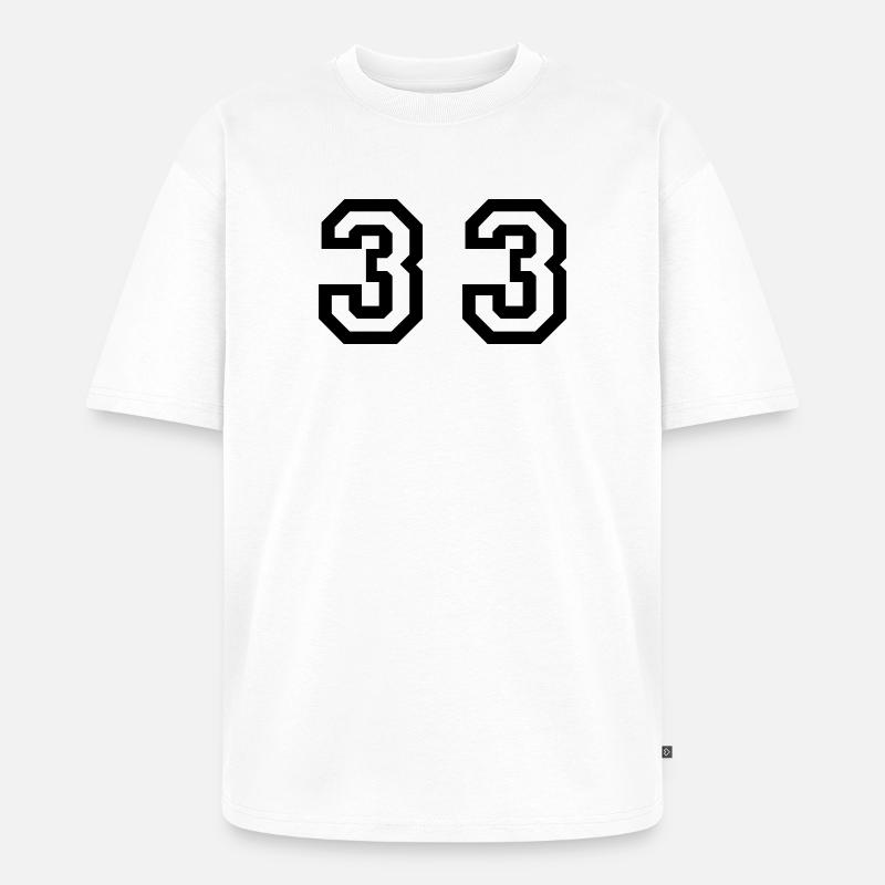 Number - 33 - Thirty Three - Unisex Premium Oversized Bio T-Shirt - Weiß