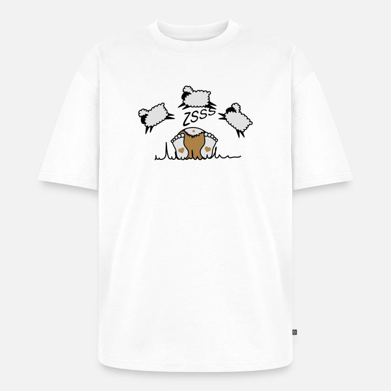 Schäfchen zählen - Unisex Premium Oversized Bio T-Shirt - Weiß
