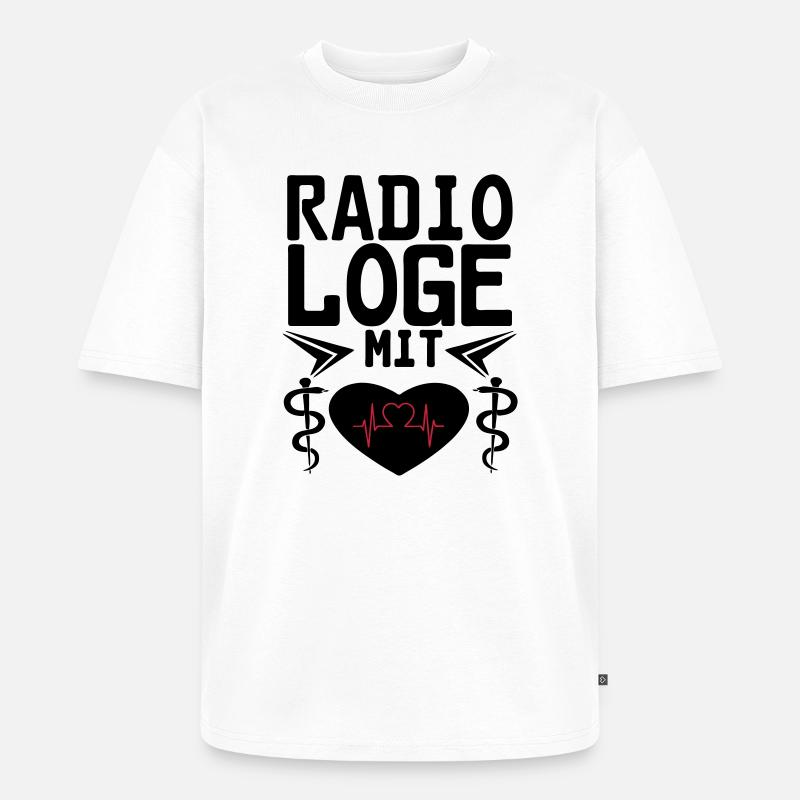 Radiologe mit Herz Geschenk - Unisex Premium Oversized Bio T-Shirt - Weiß