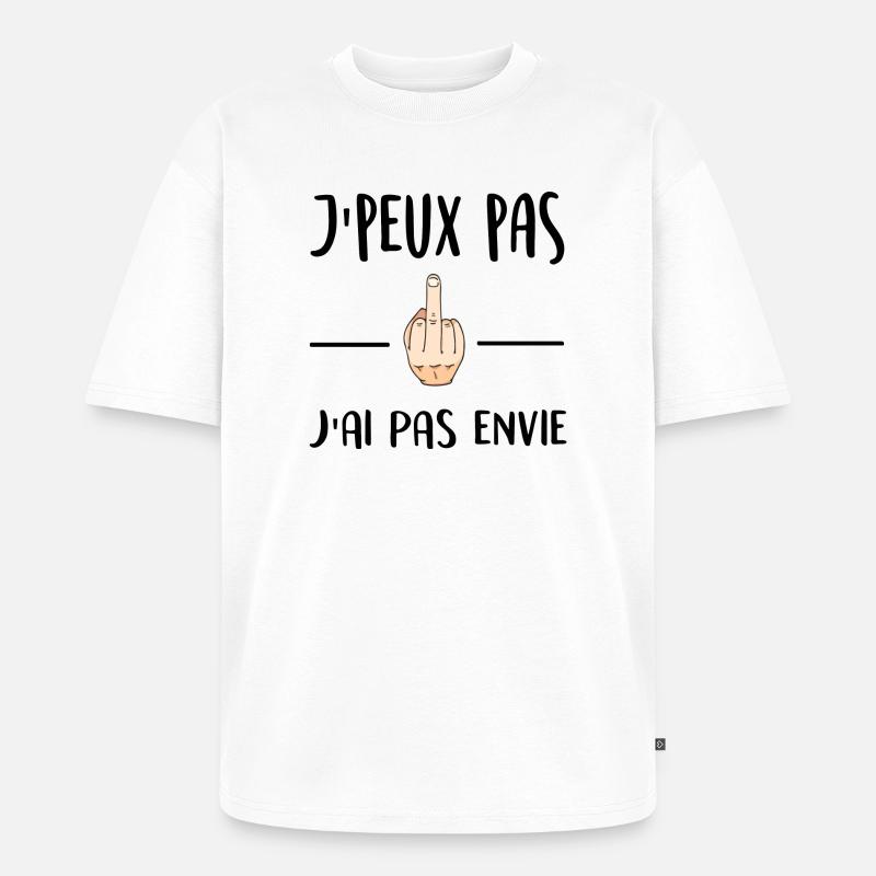 Ich kann nicht, ich will nicht - Unisex Premium Oversized Bio T-Shirt - Weiß