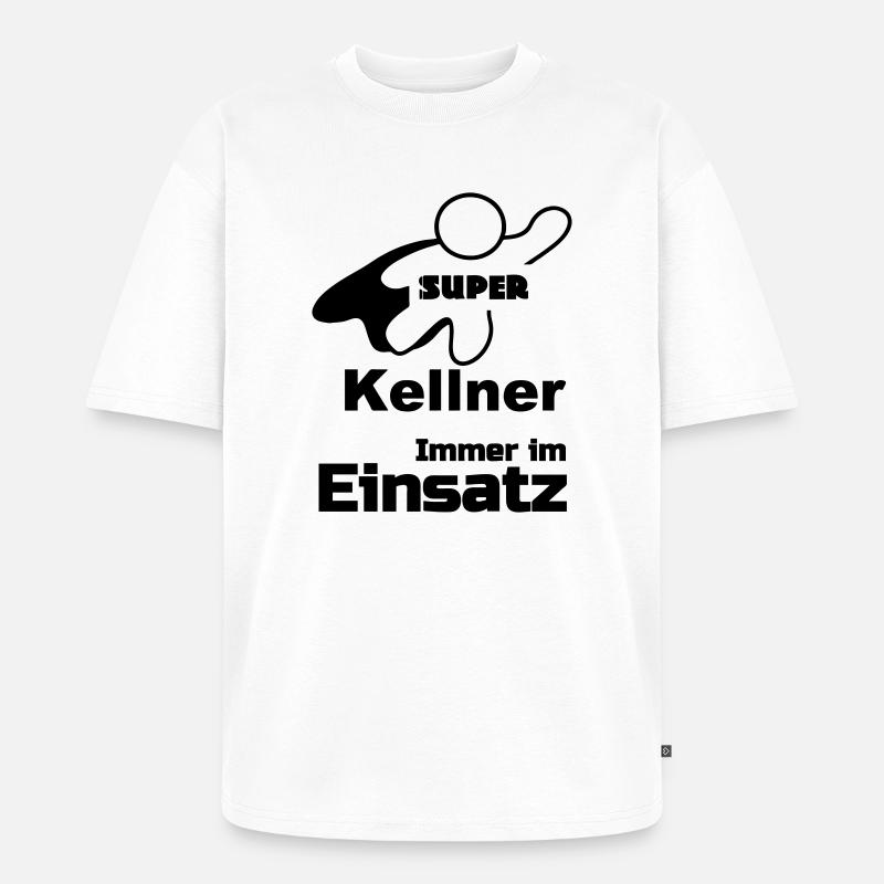 Super Kellner Geschenk - Unisex Premium Oversized Bio T-Shirt - Weiß