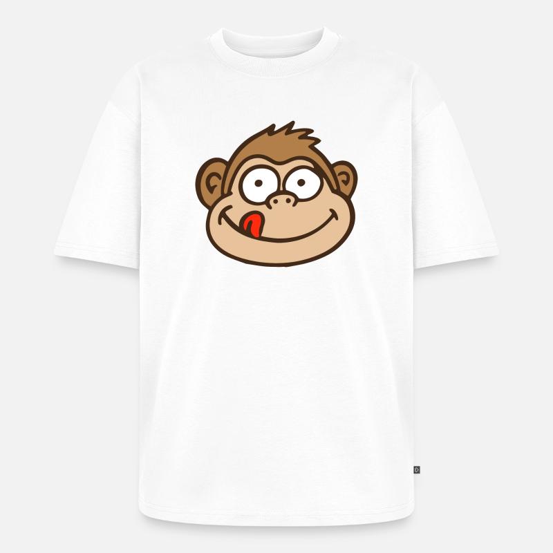 Affe - Unisex Premium Oversized Bio T-Shirt - Weiß