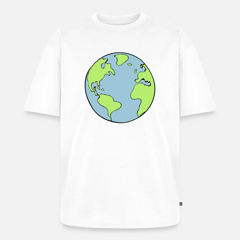 Erde - Unisex Premium Oversized Bio T-Shirt - Weiß