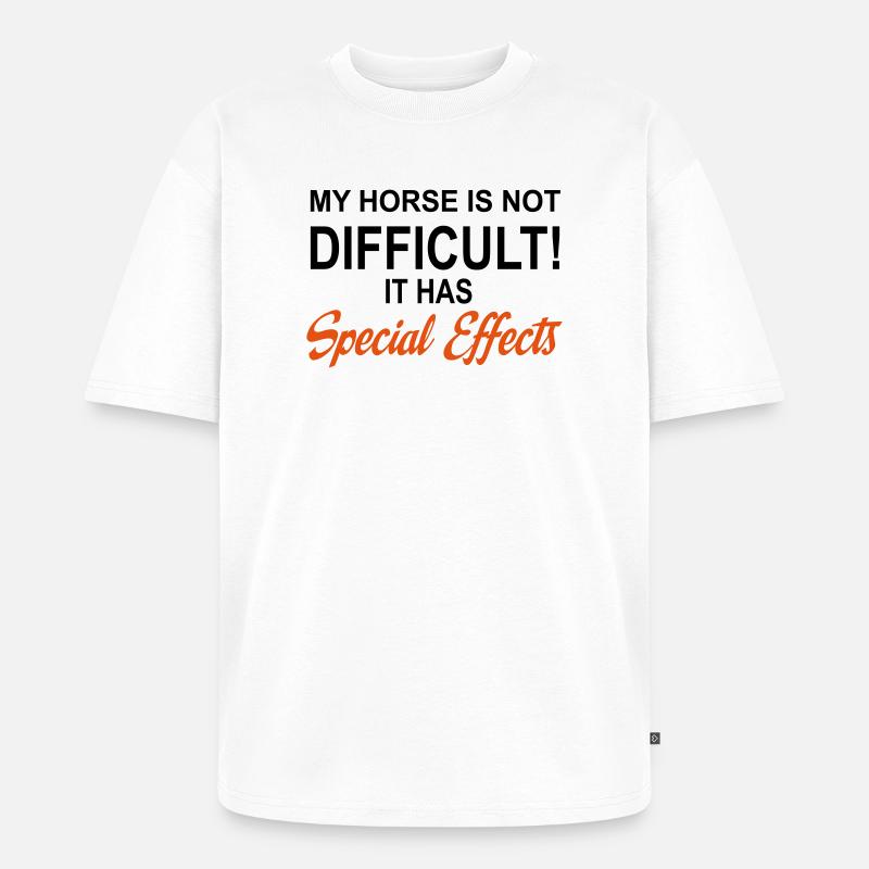Pferd - Unisex Premium Oversized Bio T-Shirt - Weiß
