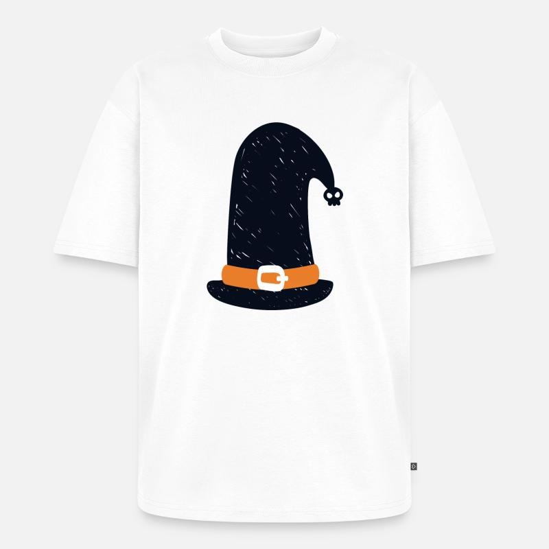 witch hat - Unisex Premium Oversized Organic T-Shirt - white