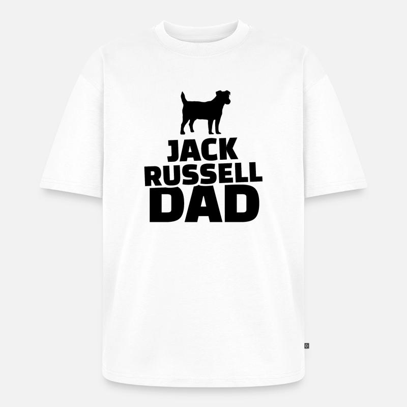 Jack Russel Dad - Unisex Premium Oversized Bio T-Shirt - Weiß