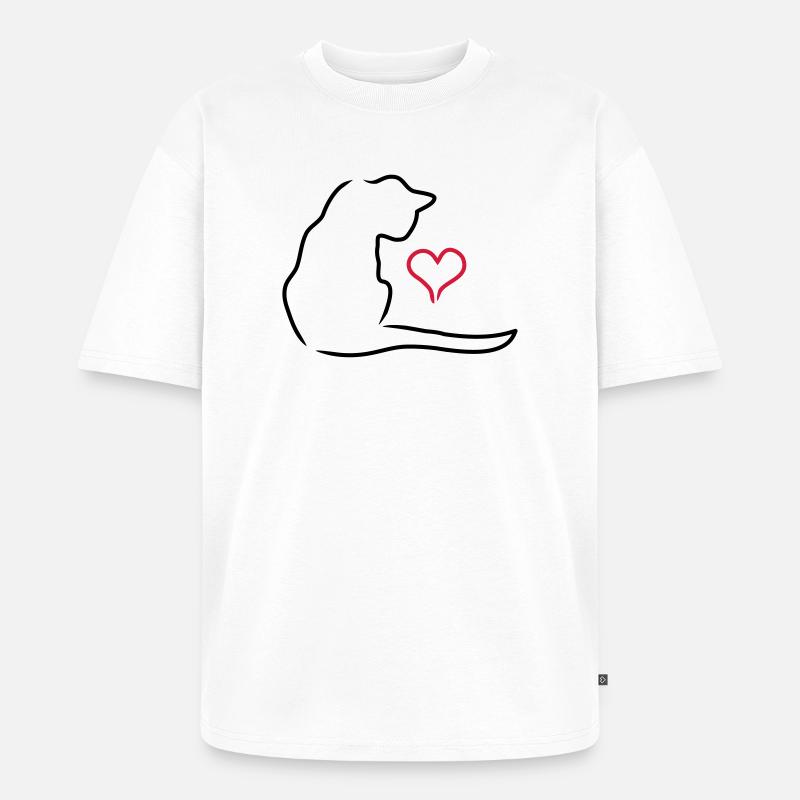 cat - Unisex Premium Oversized Organic T-Shirt - white