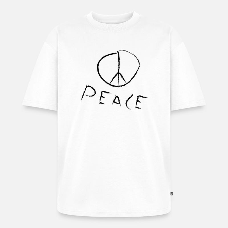 peace exit-shirt - Unisex Premium Oversized Bio T-Shirt - Weiß