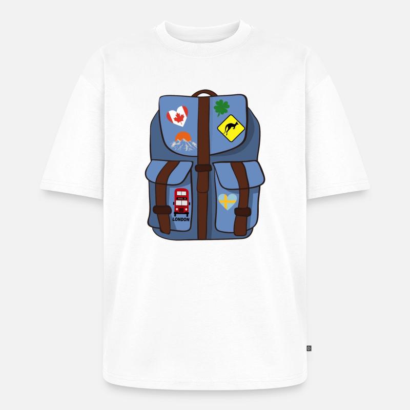 backpack - Unisex Premium Oversized Organic T-Shirt - white