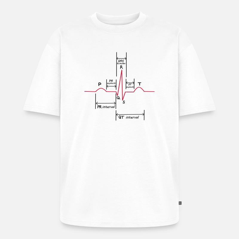 ECG - Unisex Premium Oversized Bio T-Shirt - Weiß