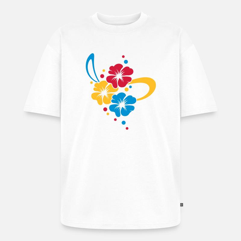 Blumenbouquet mit Schleife - Unisex Premium Oversized Bio T-Shirt - Weiß