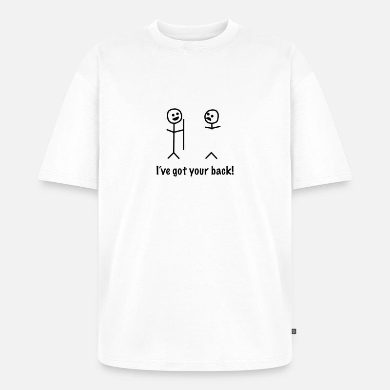 Strichmännchen lustig cool - Unisex Premium Oversized Bio T-Shirt - Weiß