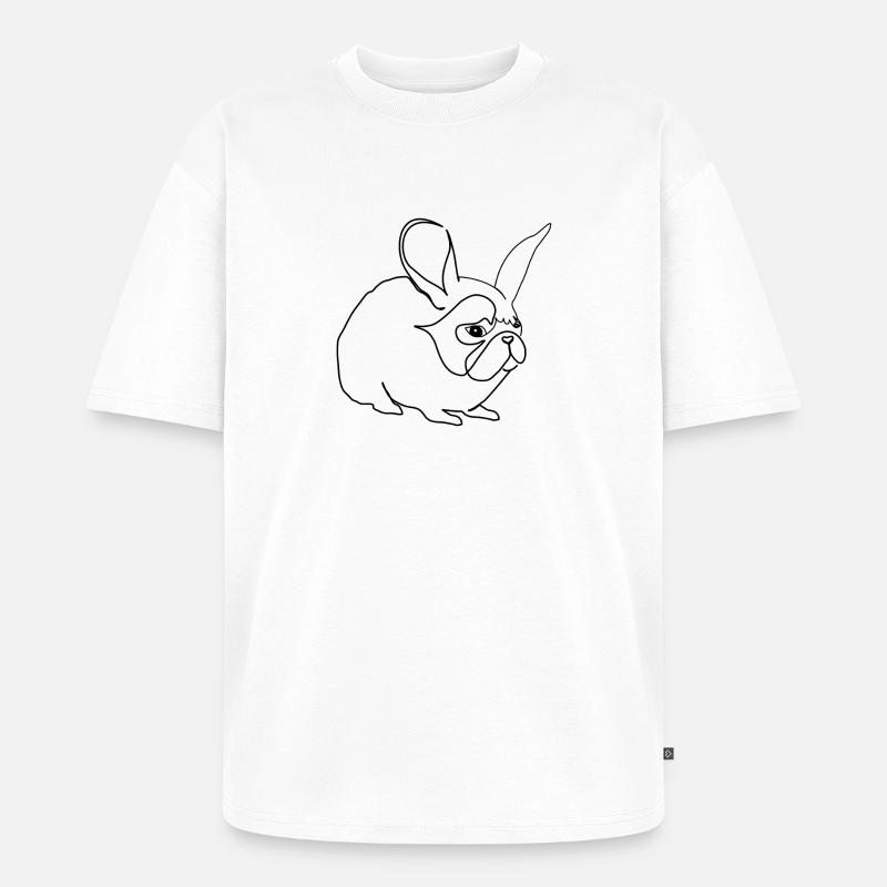 Hase oder Mops - Unisex Premium Oversized Bio T-Shirt - Weiß