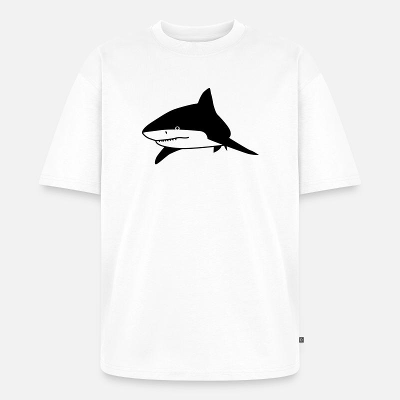 requin - T-shirt Premium bio oversize Unisexe - blanc