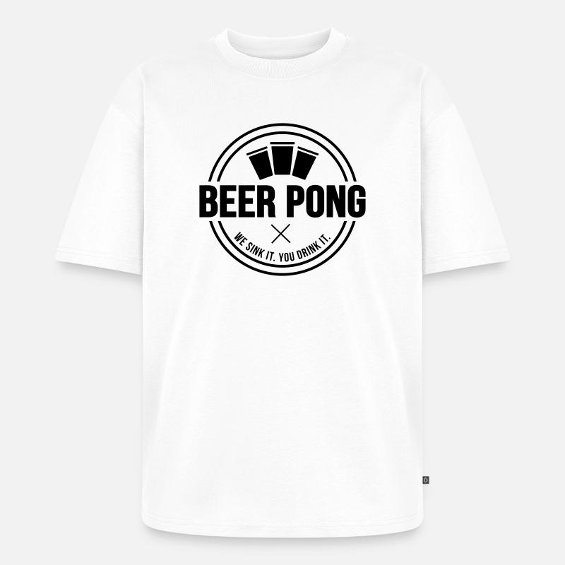 Beer Pong Logo V - Unisex Premium Oversized Bio T-Shirt - Weiß
