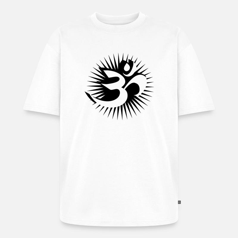Om Symbol 3D - Unisex Premium Oversized Bio T-Shirt - Weiß