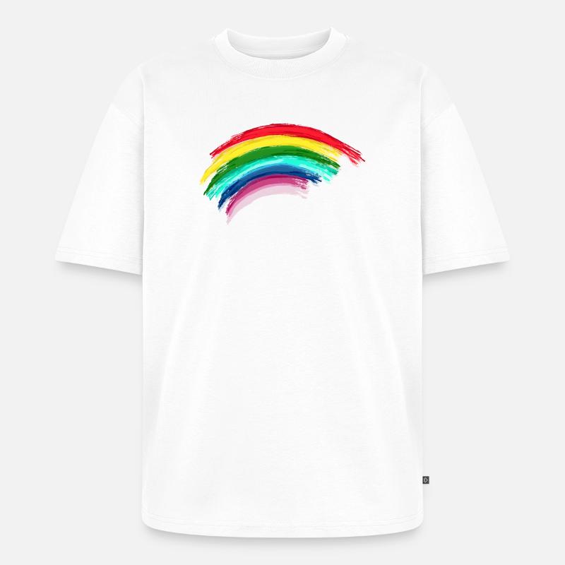 Rainbow Regenbogen Hope - Unisex Premium Oversized Bio T-Shirt - Weiß