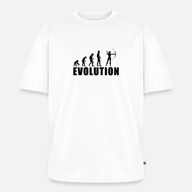 EVOLUTION BOGENSCHIESSEN Geschenk - T-shirt Premium bio oversize Unisexe - blanc