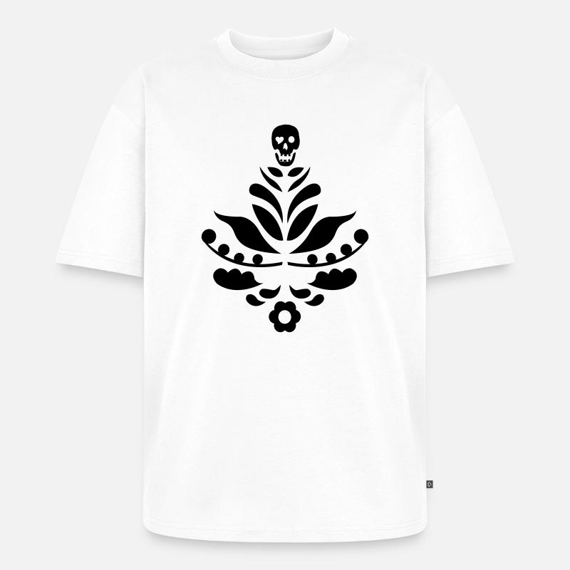Kurbits & Schädel schwarz - Unisex Premium Oversized Bio T-Shirt - Weiß
