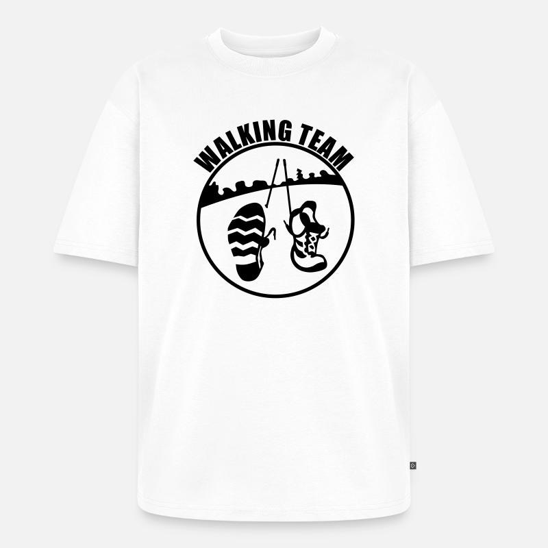 walking team - Unisex Premium Oversized Bio T-Shirt - Weiß