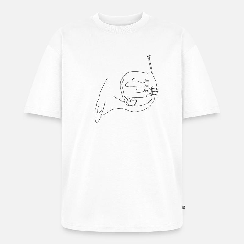 horn - Unisex Premium Oversized Organic T-Shirt - white