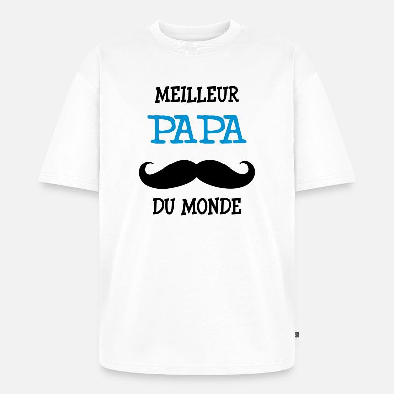 Bester Papa der Welt - Unisex Premium Oversized Bio T-Shirt - Weiß