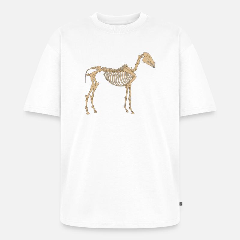 Paleolithic Skeleton Horse - Unisex Premium Oversized Organic T-Shirt - white