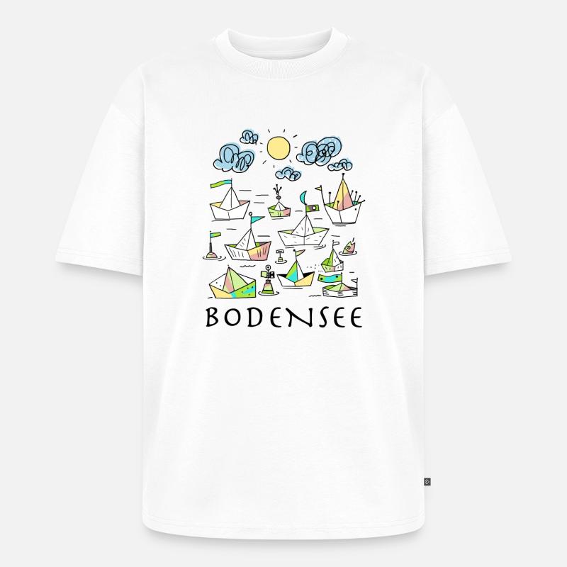 Bodensee - Unisex Premium Oversized Bio T-Shirt - Weiß