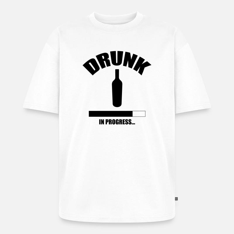Drunk in progress... - Unisex Premium Oversized Bio T-Shirt - Weiß