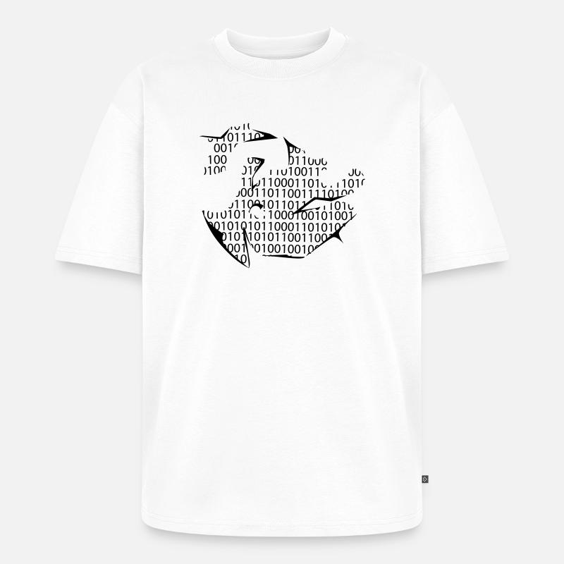 binary code - Unisex Premium Oversized Organic T-Shirt - white