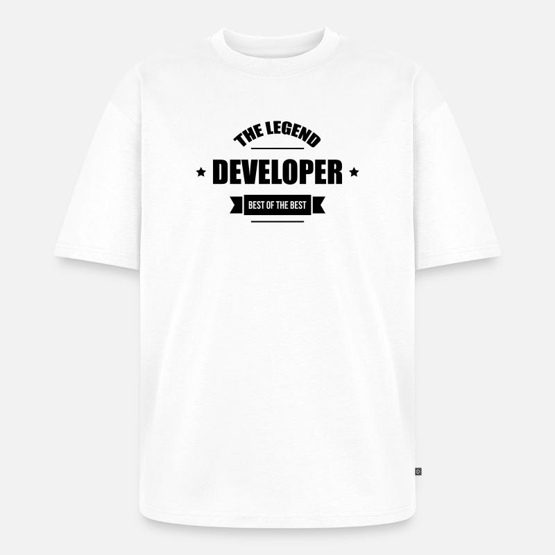 Developer - T-shirt Premium bio oversize Unisexe - blanc