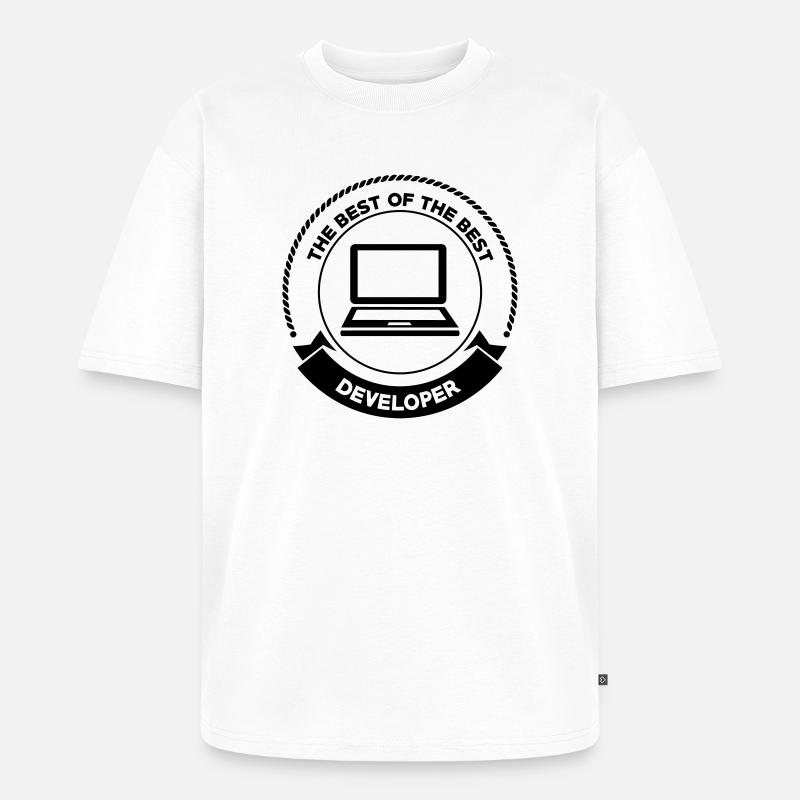 Developer - T-shirt Premium bio oversize Unisexe - blanc