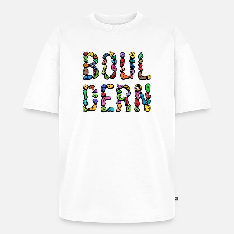 Bouldering boulder climbing scripture mountaineering - Unisex Premium Oversized Organic T-Shirt - white