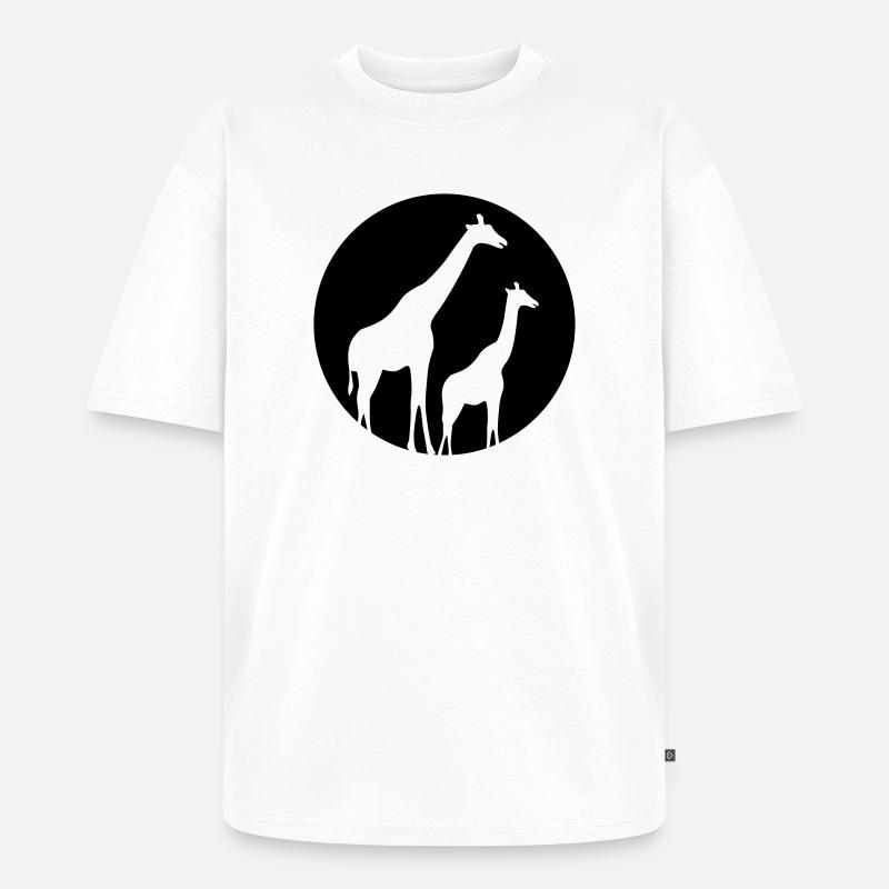 Giraffe - Unisex Premium Oversized Bio T-Shirt - Weiß