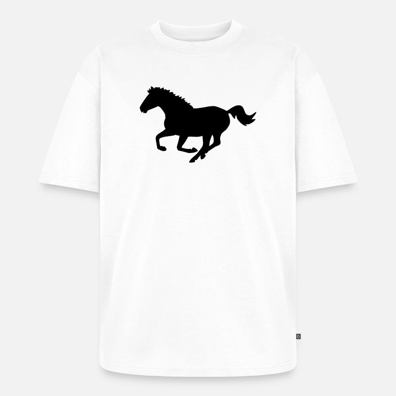 cheval - T-shirt Premium bio oversize Unisexe - blanc