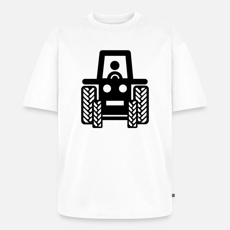 Traktor - Unisex Premium Oversized Bio T-Shirt - Weiß
