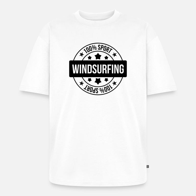 Windsurfen / Windsurfer / Windsurf / Windsurfing - Unisex Premium Oversized Bio T-Shirt - Weiß