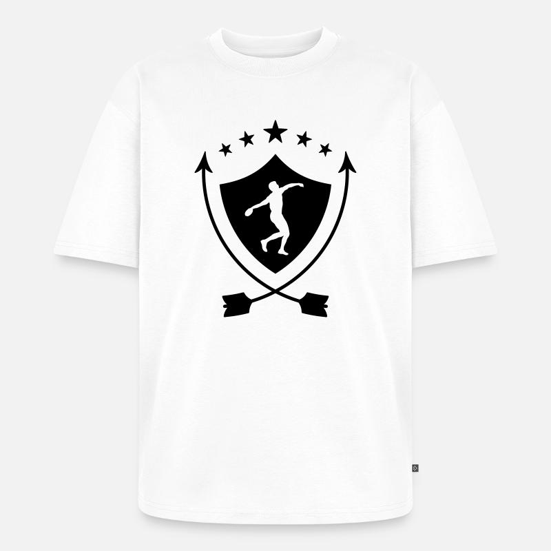 Speerwurf / Diskuswurf / Kugelstoßen / Hammerwurf - Unisex Premium Oversized Bio T-Shirt - Weiß
