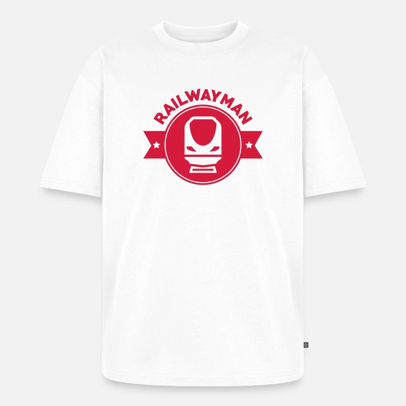Eisenbahner / Eisenbahnen / Eisenbahn / Bahn - Unisex Premium Oversized Bio T-Shirt - Weiß