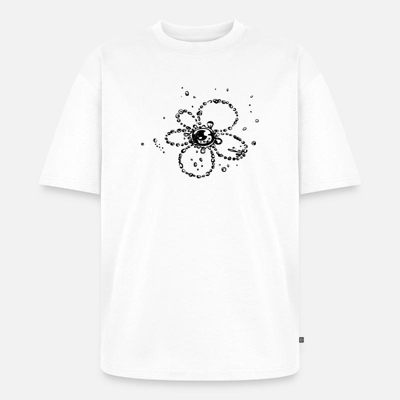 Water splash, Blume aus Wassertropfen - Unisex Premium Oversized Bio T-Shirt - Weiß