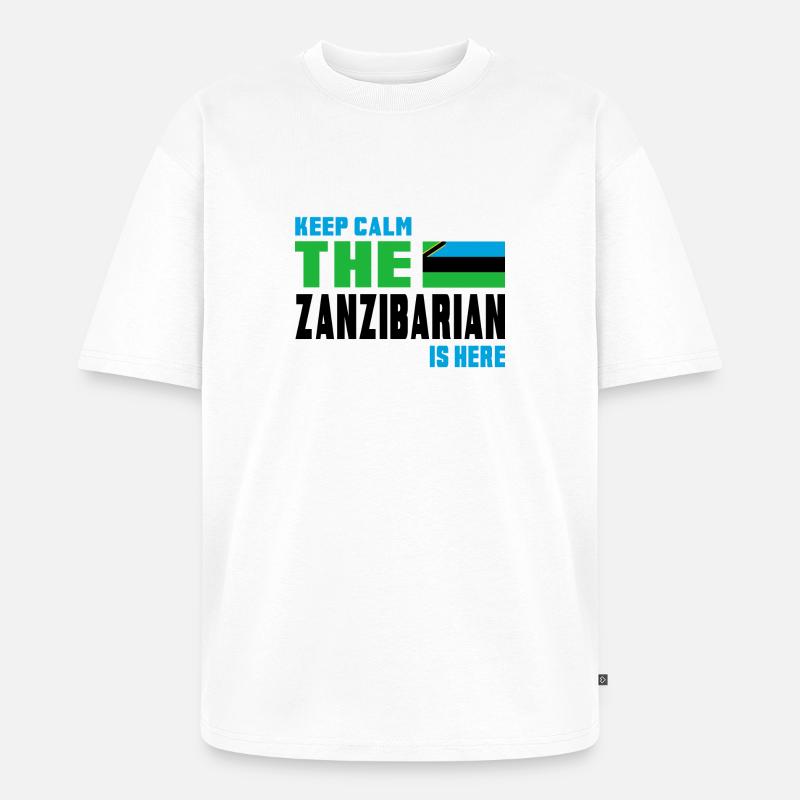 Keep Calm Design / Geschenk Tansania - Unisex Premium Oversized Bio T-Shirt - Weiß