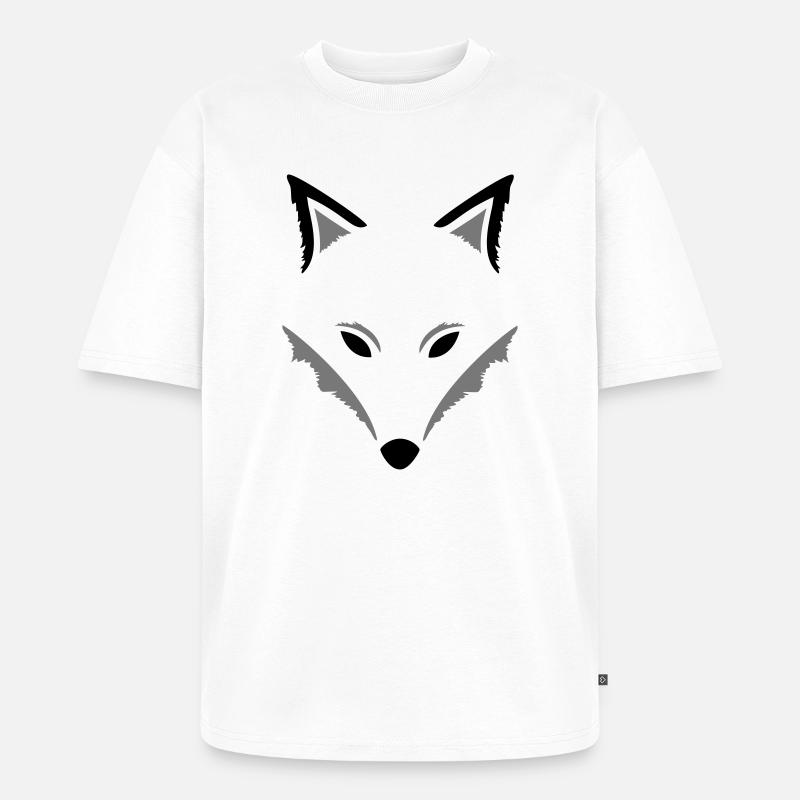 Fuchs Silhouette Herbst Wald - Unisex Premium Oversized Bio T-Shirt - Weiß