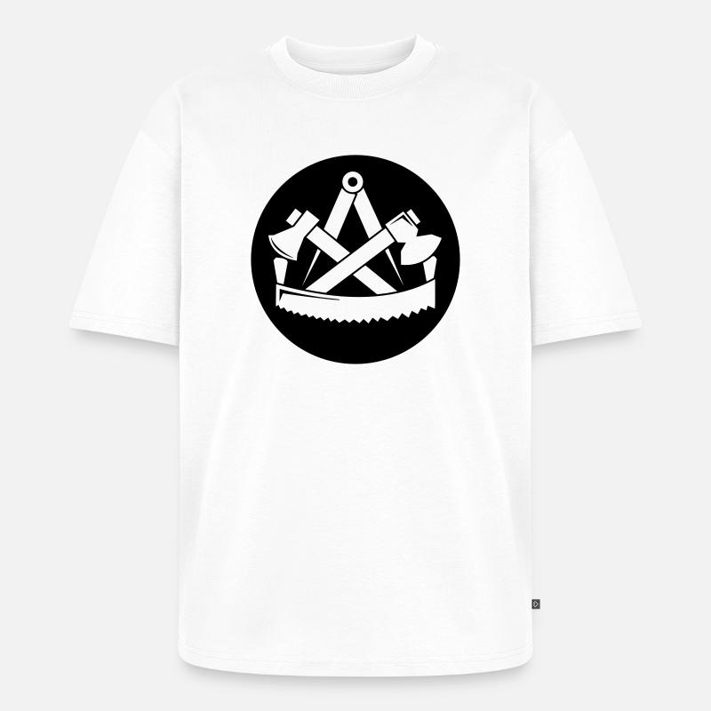 Zunftzeichen Zimmerer - Unisex Premium Oversized Bio T-Shirt - Weiß