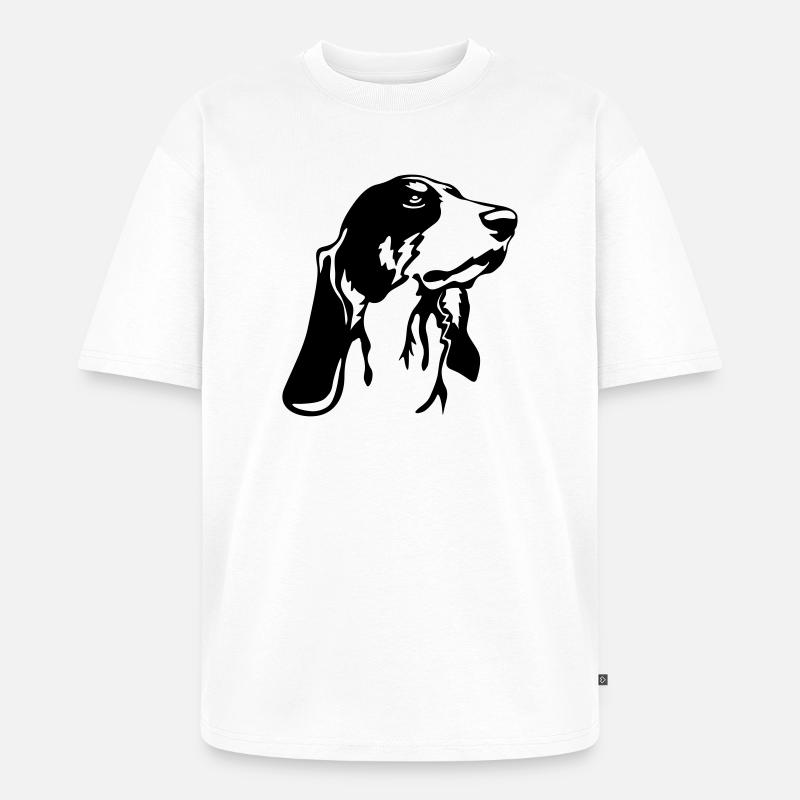 Berner Laufhund Kopf - Unisex Premium Oversized Bio T-Shirt - Weiß
