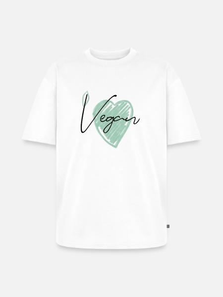 Végétalien - T-shirt Premium bio oversize Unisexe - blanc