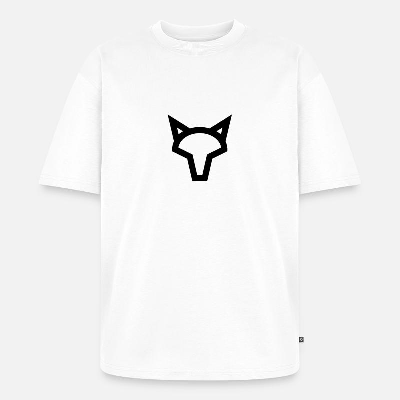 Logo Fox - T-shirt Premium bio oversize Unisexe - blanc