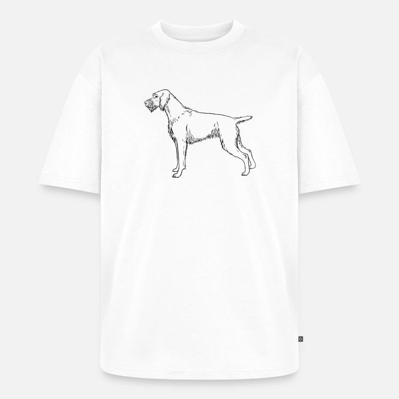 Deutsch Drahthaar - Unisex Premium Oversized Bio T-Shirt - Weiß